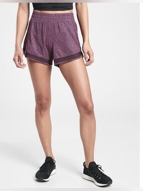 Women’s Athleta Printed Mesh Racer Run Shorts 4” (XS)